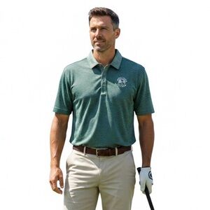 Pebble Beach Embroidered Green Polo Golf L Relaxed Fit Athletic Lightweight